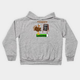 Funny Thanksgiving Turkey Loading Kids Hoodie